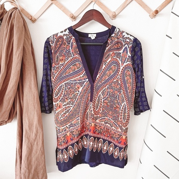 Anthropologie Tops - Anthropologie Tiny Paisley Persian Pear Top